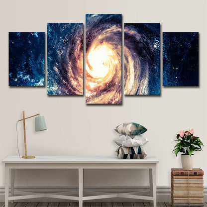Vivolux | Blauwe Ruimte Galaxy Canvas Print Multi-Stuk Moderne Stijl Woonkamer Wandkunst
