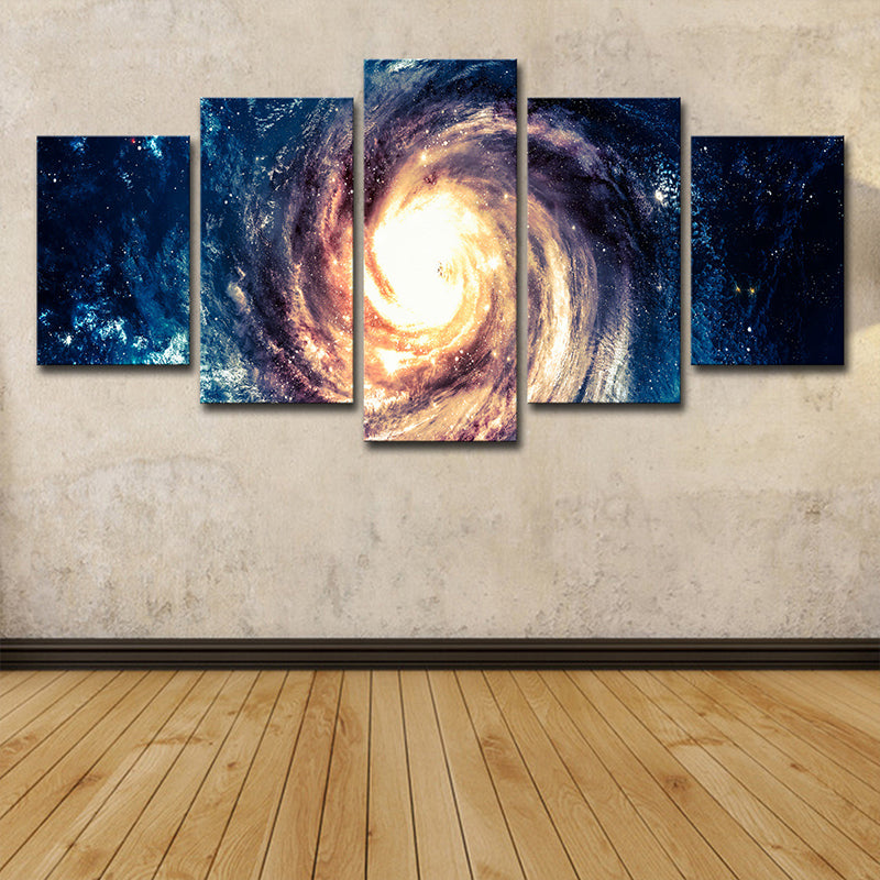 Vivolux | Blauwe Ruimte Galaxy Canvas Print Multi-Stuk Moderne Stijl Woonkamer Wandkunst