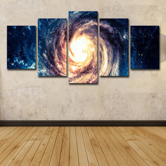 Vivolux | Blauwe Ruimte Galaxy Canvas Print Multi-Stuk Moderne Stijl Woonkamer Wandkunst