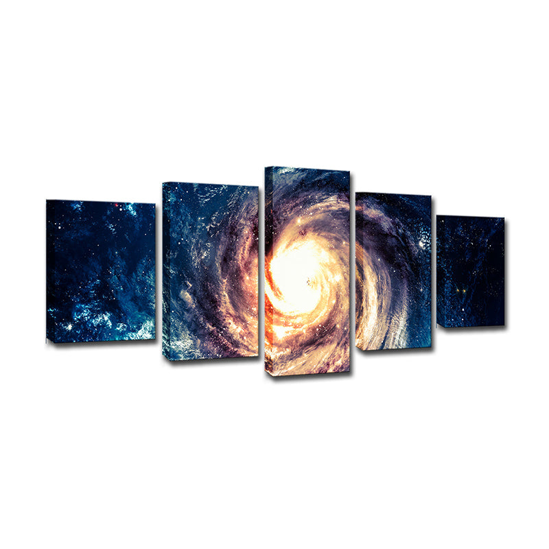 Vivolux | Blauwe Ruimte Galaxy Canvas Print Multi-Stuk Moderne Stijl Woonkamer Wandkunst