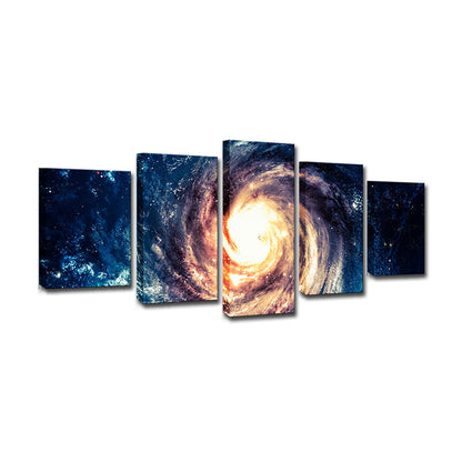 Vivolux | Blauwe Ruimte Galaxy Canvas Print Multi-Stuk Moderne Stijl Woonkamer Wandkunst