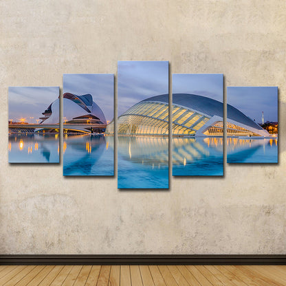 Vivolux | Sydney Opera House Wandkunst Global Inspirierte Mehrteilige Wohnzimmer Wanddekoration in Blau