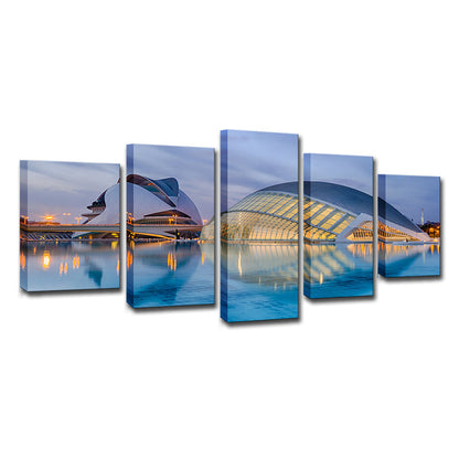 Vivolux | Sydney Opera House Wandkunst Global Inspirierte Mehrteilige Wohnzimmer Wanddekoration in Blau