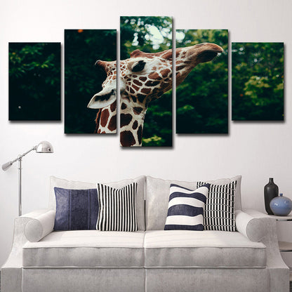 Vivolux | Braune Giraffe Leinwanddruck Wildtier Moderne Mehrteilig Wandkunst Dekor für Zuhause
