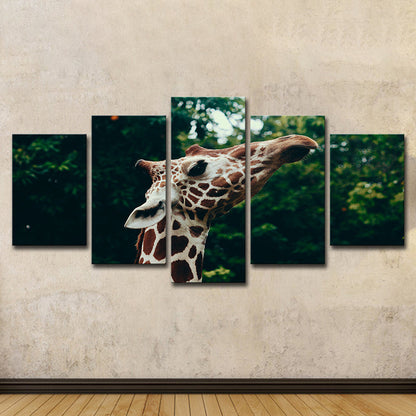 Vivolux | Braune Giraffe Leinwanddruck Wildtier Moderne Mehrteilig Wandkunst Dekor für Zuhause