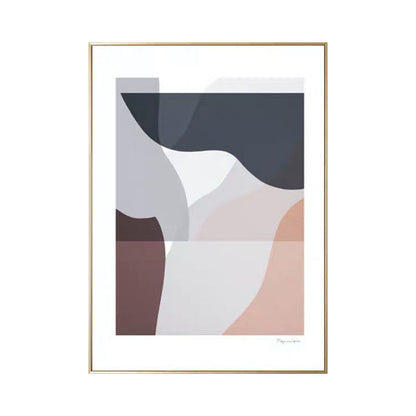 Vivolux | Abstrakte Wandkunst Dekor Minimalistischer Texturiertes Leinwanddruck in Blau-Grau auf Weiß