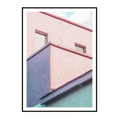 Vivolux | Illustration Balkon Doek Muurkunst voor Thuis Galerie, Heldere Kleur, Textuur Oppervlak