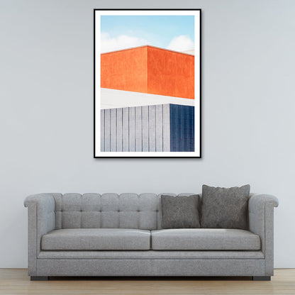 Vivolux | Haus Nahaufnahme Blick Malerei Leinwand Pastellfarbe Zeitgenössische Wandkunst für Zuhause