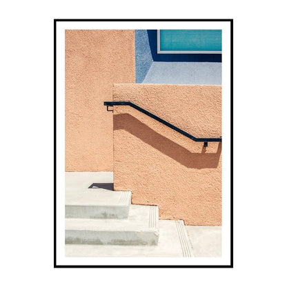 Vivolux | Haus Nahaufnahme Blick Malerei Leinwand Pastellfarbe Zeitgenössische Wandkunst für Zuhause