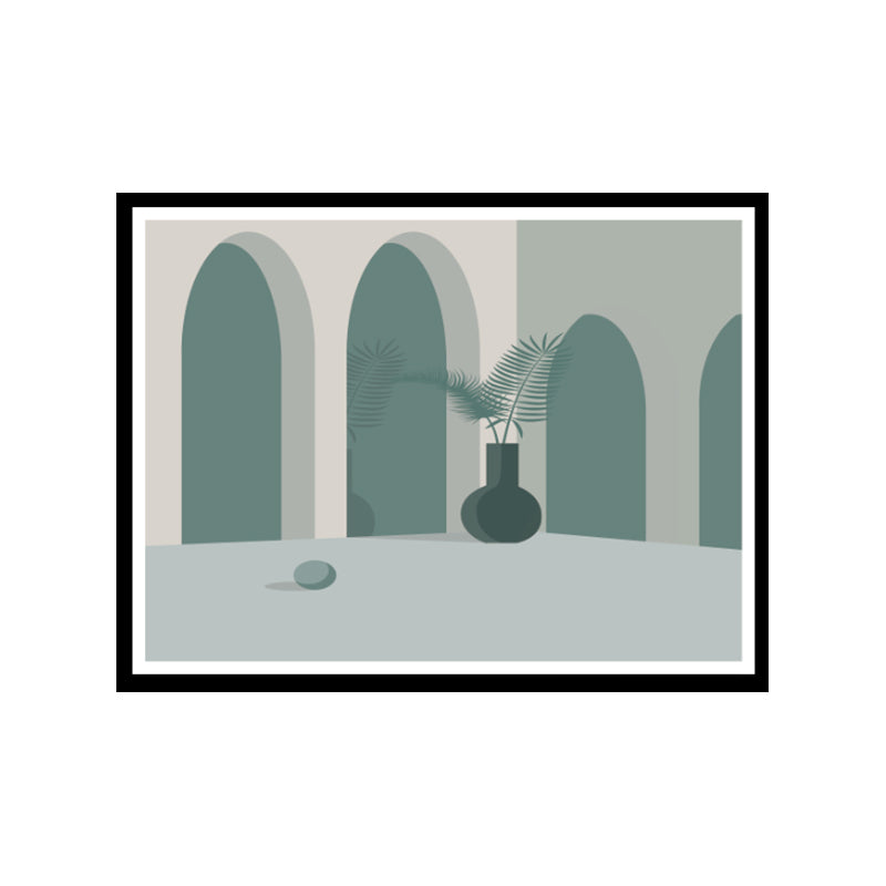 Vivolux | Hofkatze Wandkunst Moderne Ästhetik Architektur Leinwanddruck in sanften Farben