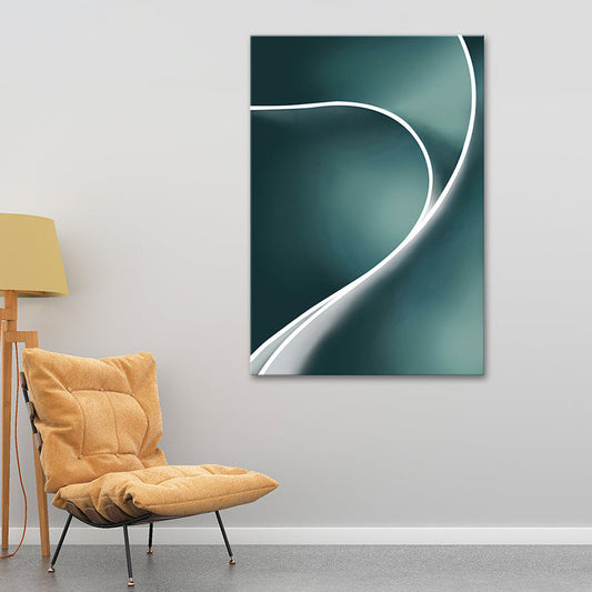 Vivolux | Twist Canvas Art Minimalisme Textured Wanddecoratie in Wit op Groen voor Slaapkamer