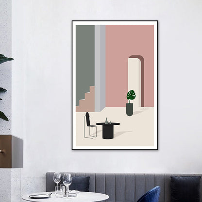 Vivolux | Schwimmbad Wandkunst Weiche Farben Leinwandmalerei für Wohnzimmer, Texturiert