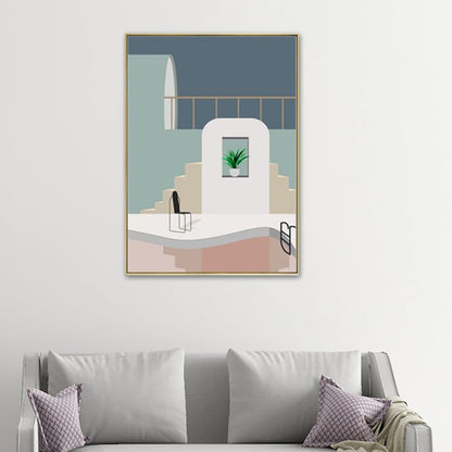 Vivolux | Schwimmbad Wandkunst Weiche Farben Leinwandmalerei für Wohnzimmer, Texturiert