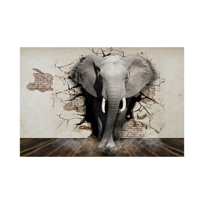 Vivolux | Graue Afrikanische Elefant Leinwand Wandkunst Wildtier Moderne Texturierte Wanddekoration