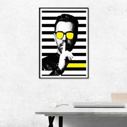 Vivolux | Schwarze Stille Geste Wandkunstfigur Moderne Neuheit Texturierte Leinwanddruck für Zuhause