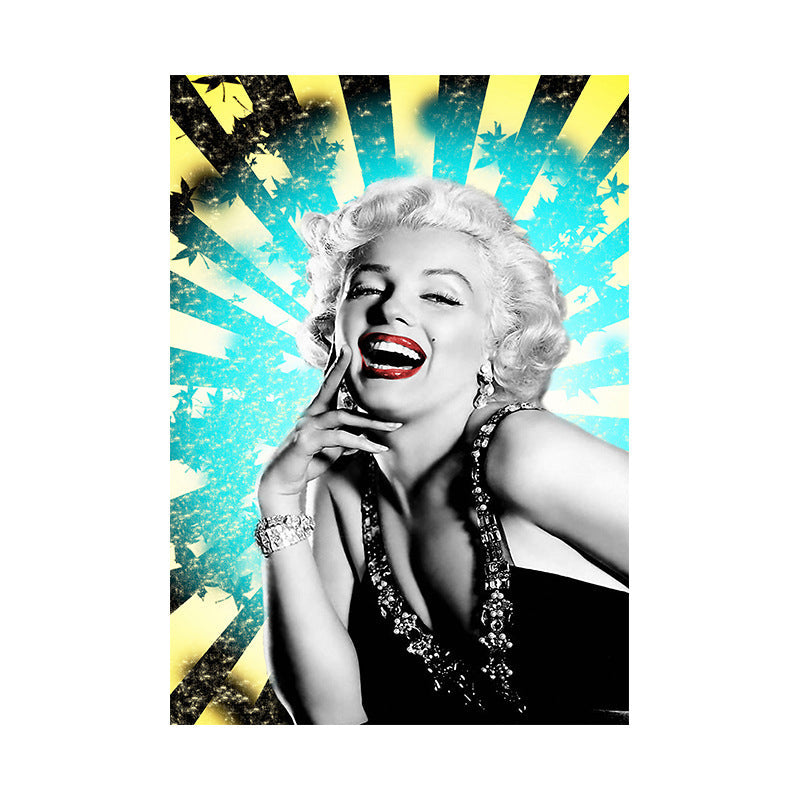 Vivolux | Texturiertes Marilyn Monroe Wanddekor Glam Leinwanddruck in dunkler Farbe für den Raum