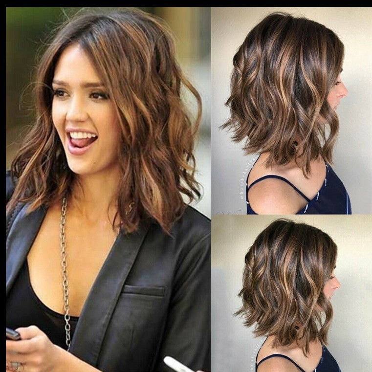 Mittellange Perücke mit lockigem Haar