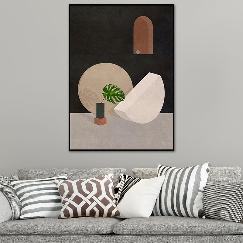 Vivolux | Illustratie Architectuur Canvas Muur Kunst voor Woonkamer, Pastel Kleur, Textuur