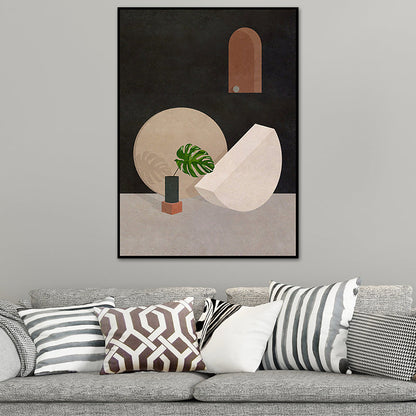 Vivolux | Illustratie Architectuur Canvas Muur Kunst voor Woonkamer, Pastel Kleur, Textuur