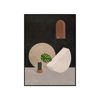 Vivolux | Illustratie Architectuur Canvas Muur Kunst voor Woonkamer, Pastel Kleur, Textuur