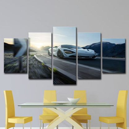 Vivolux | Sportwagen Dappere Wandkunst Zwart-Wit Moderne Canvasprint voor Jongens Slaapkamer