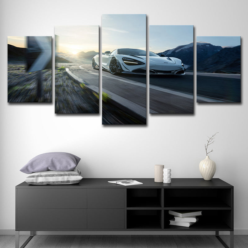 Vivolux | Sportwagen Dappere Wandkunst Zwart-Wit Moderne Canvasprint voor Jongens Slaapkamer