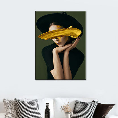 Vivolux | Glam Figure Wanddekoration Leinwand Textured Pastellfarben Wandkunstdruck für Esszimmer