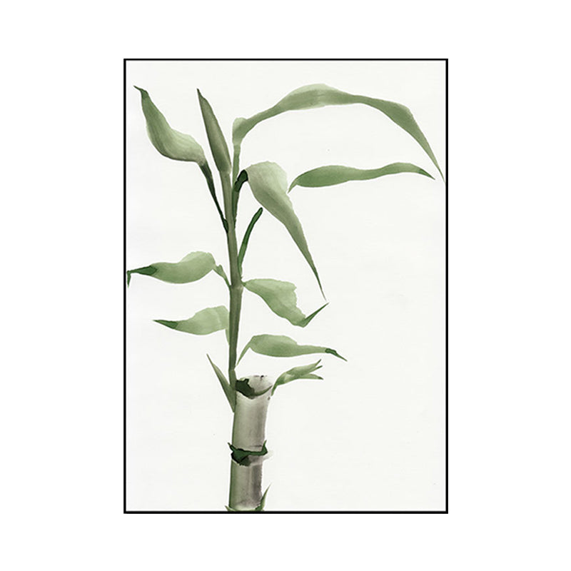 Vivolux | Chinesische Bambusmalerei Wanddekoration Leinwand Texturiert Grünes Wandkunst für das Wohnzimmer