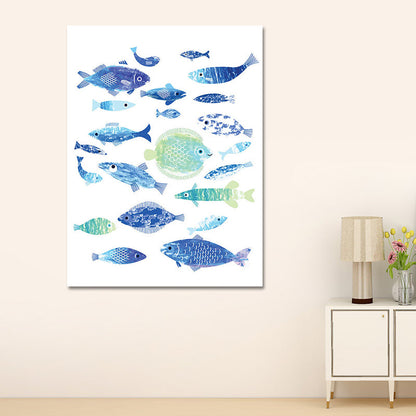 Vivolux | Tropische Unterwasserwelt Kunstdruck Blau Wohnzimmer Wanddekoration, Texturierte Oberfläche