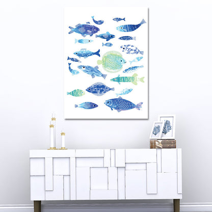 Vivolux | Tropische Unterwasserwelt Kunstdruck Blau Wohnzimmer Wanddekoration, Texturierte Oberfläche