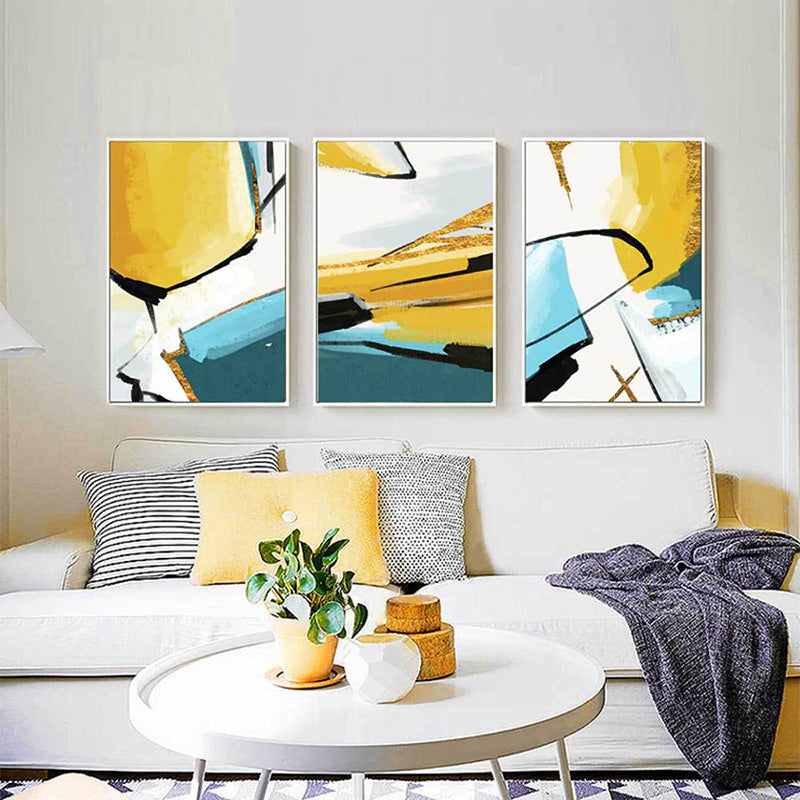 Vivolux | Contemporary Abstract Painting Canvas Gele Textuur Muurkunst Decor voor Woonkamer