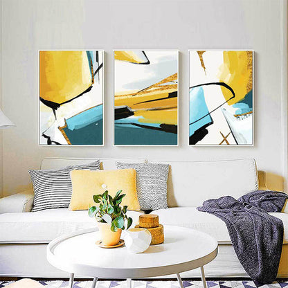 Vivolux | Contemporary Abstract Painting Canvas Gele Textuur Muurkunst Decor voor Woonkamer