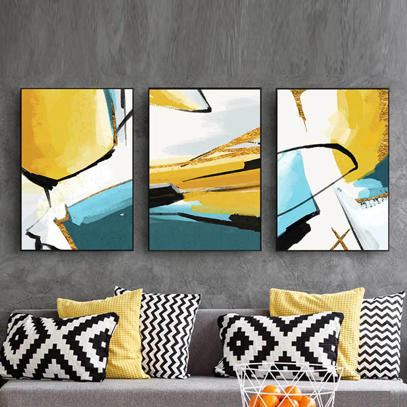 Vivolux | Contemporary Abstract Painting Canvas Gele Textuur Muurkunst Decor voor Woonkamer