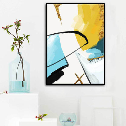 Vivolux | Contemporary Abstract Painting Canvas Gele Textuur Muurkunst Decor voor Woonkamer