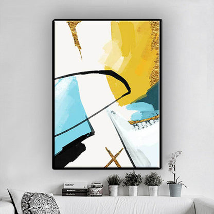 Vivolux | Contemporary Abstract Painting Canvas Gele Textuur Muurkunst Decor voor Woonkamer