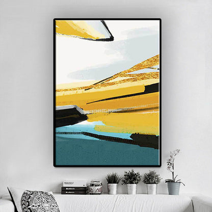 Vivolux | Contemporary Abstract Painting Canvas Gele Textuur Muurkunst Decor voor Woonkamer