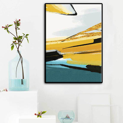 Vivolux | Contemporary Abstract Painting Canvas Gele Textuur Muurkunst Decor voor Woonkamer