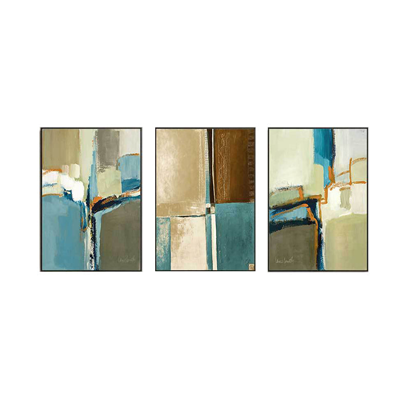 Vivolux | Leinwand Blaue Wanddekoration Moderne Stil Abstrakte Wandkunst Druck in Blau für Zuhause