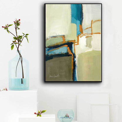 Vivolux | Leinwand Blaue Wanddekoration Moderne Stil Abstrakte Wandkunst Druck in Blau für Zuhause