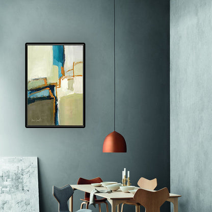 Vivolux | Leinwand Blaue Wanddekoration Moderne Stil Abstrakte Wandkunst Druck in Blau für Zuhause