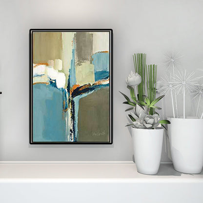 Vivolux | Leinwand Blaue Wanddekoration Moderne Stil Abstrakte Wandkunst Druck in Blau für Zuhause