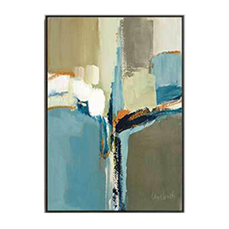 Vivolux | Leinwand Blaue Wanddekoration Moderne Stil Abstrakte Wandkunst Druck in Blau für Zuhause