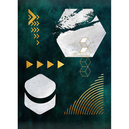 Vivolux | Nieuwigheid Geometrische Print Vasttapijt Donkergroen Polyester Vasttapijt Machinewasbaar Antislip Vloerkleed voor Slaapkamer