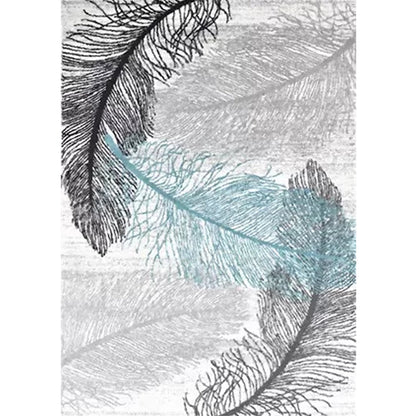 Vivolux | Tropische Woonkamer Tapijt in Grijze Botanische Print Tapijt Polyester Antislip Machine Wasbaar Zoomtapijt