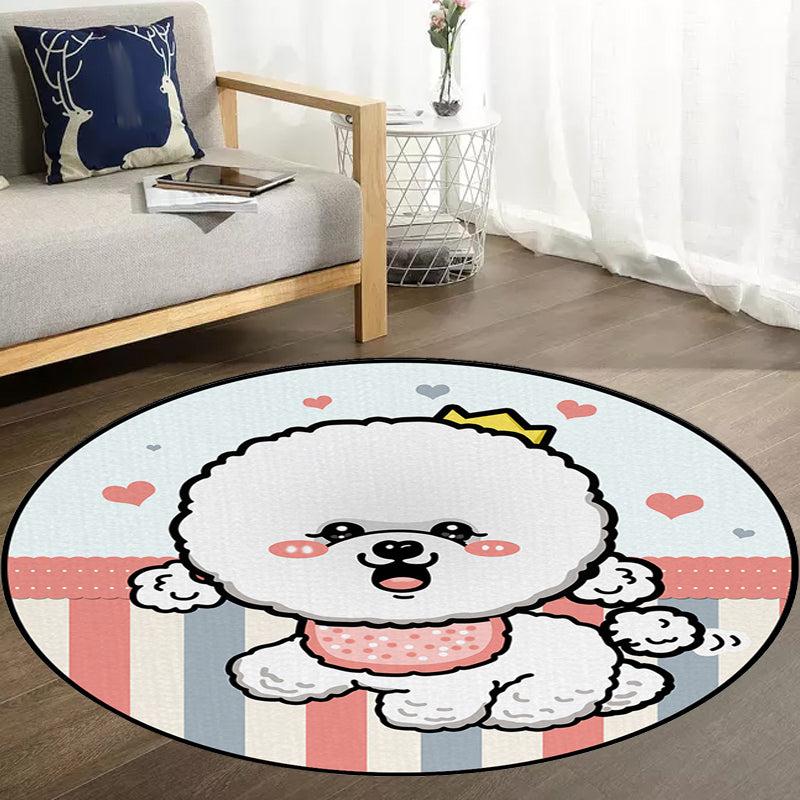 Vivolux | Kinderslaapkamer Tapijt in Paars en Rood Dier Hond Ster Aardbei Print Tapijt Polyester Antislip Gebied Tapijt
