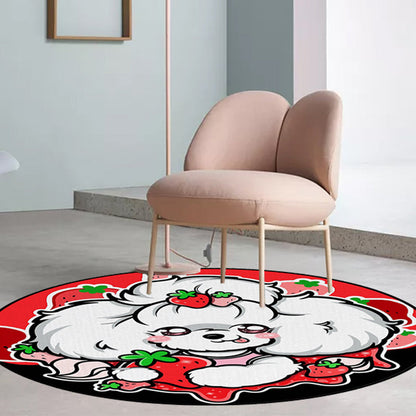 Vivolux | Kinderslaapkamer Tapijt in Paars en Rood Dier Hond Ster Aardbei Print Tapijt Polyester Antislip Gebied Tapijt