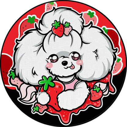 Vivolux | Kinderslaapkamer Tapijt in Paars en Rood Dier Hond Ster Aardbei Print Tapijt Polyester Antislip Gebied Tapijt