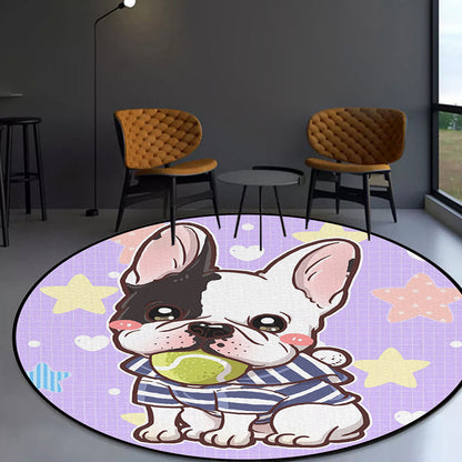 Vivolux | Kinderslaapkamer Tapijt in Paars en Rood Dier Hond Ster Aardbei Print Tapijt Polyester Antislip Gebied Tapijt