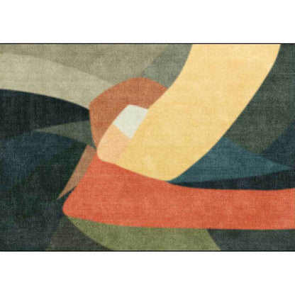 Vivolux | Neuheit Wohnzimmerteppich Bunt Farbblockdruck Teppich Polyester Fleckenresistent Waschbarer Bereichsteppich