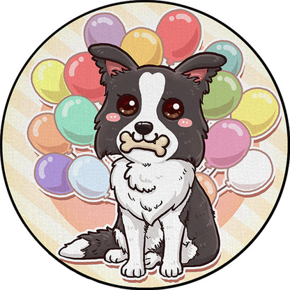 Vivolux | Schöner Kinderteppich in Pink und Gelb Tier Hund Banane Ballon Muster Teppich Polyester Waschbar Teppich für das Kinderzimmer